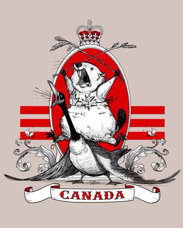 beaver riding goose maple leaf bikini