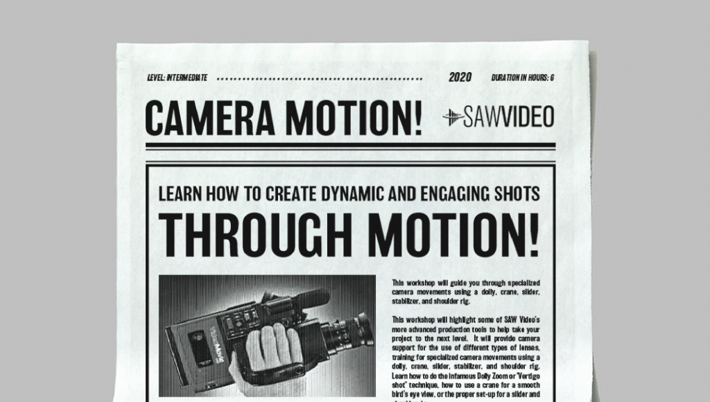 Camera Motion Newspaper