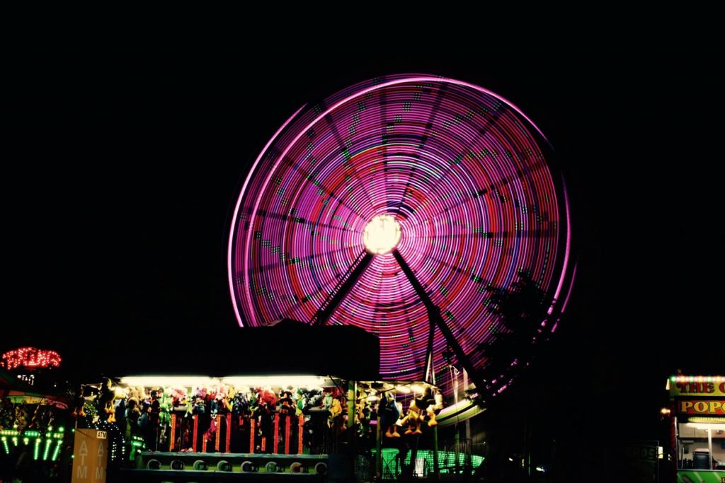 Time-lapse of Ferris wheel